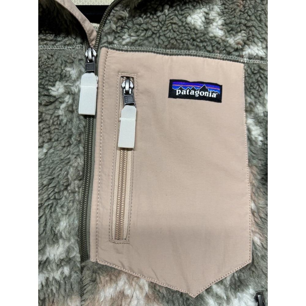 Patagonia Classic Retro-X Fleece Jacket Snow Pine‎ Garden Green Women's Small - Picture 7 of 10